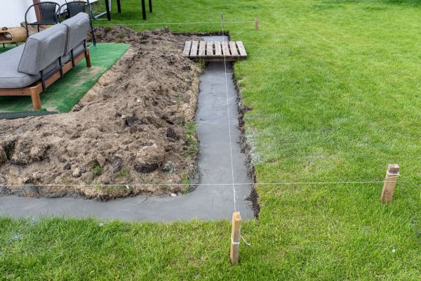 Cement Footer Installation in Davis